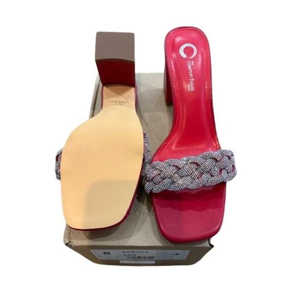 Journee Collection True Comfort Foam Toe Band “Sashaa” Pump in Red Faux Leather - Picture 6 of 10